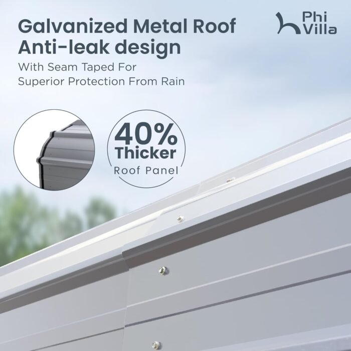 PHI VILLA 10 x 15 ft Heavy Duty Carport with Galvanized Steel Roof, Sturdy Metal Carport for Cars, Boats, and Tractors - Image 3
