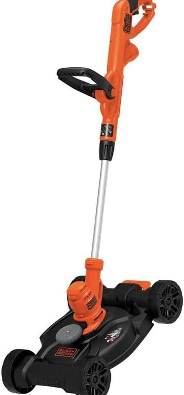 BLACK+DECKER 3-in-1 Corded Lawn Mower, String Trimmer & Edger, 12-Inch (BESTA512CM)