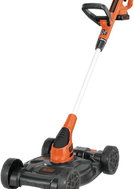 BLACK+DECKER Combination String Trimmer, Lawn Mower, and Edger, Cordless 3-in-1 (MTC220)