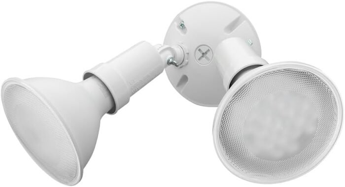 Lithonia Lighting OFTH 300PR 120 WH M12 Adjustable Twin Par Holder Standard Outdoor Flood Light For Safety and Security, 120 Volts, 300Watts, White - Image 6