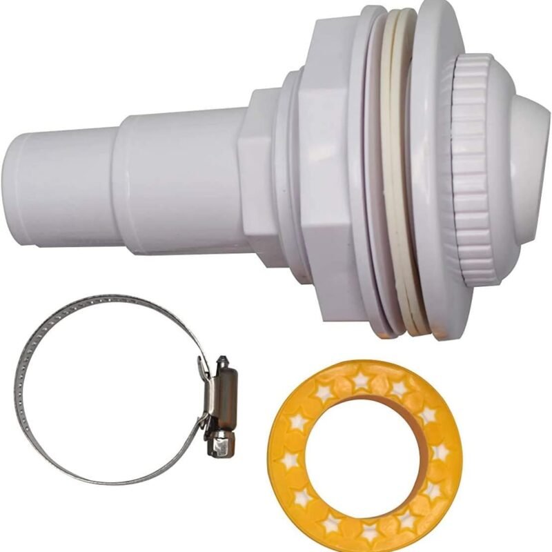 FibroPool Pool Return Jet Kit - Complete with Fittings, Eyeball Assembly, Clamp, Gaskets and PTFE Thread Tape - Compatible with Above Ground Pools