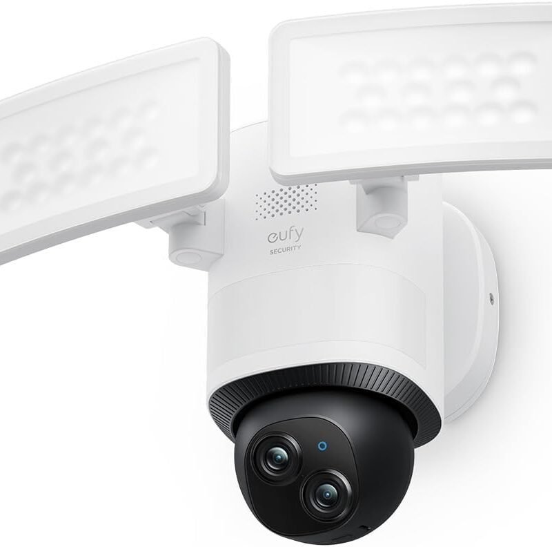 eufy Security Camera Floodlight Camera E340 Wired, Security Camera Outdoor, 360° PTZ, 24/7 Recording, 2.4G/5G Wi-Fi, 2000 LM, Motion Detection, Built-In Siren, Dual Cam, HB3 Compatible, No Monthly Fee
