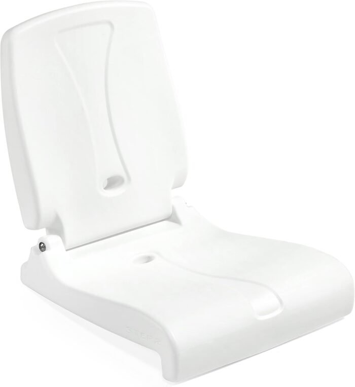 Step2 Folding Adult Flip Seat, Portable Outdoor Chair for Poolside, Tailgating, Camping, Picnic, Stadium, Provides Back Support When Sitting on Ground, Made of Durable Plastic, White