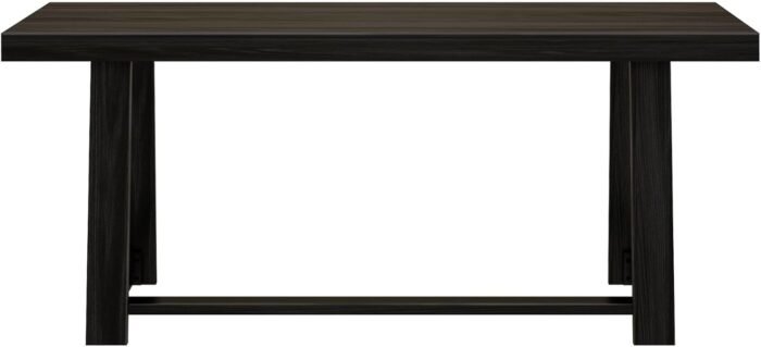 Plank+Beam 72 Inch Farmhouse Dining Table, Solid Wood Rustic Kitchen Table, Large Wooden Rectangular Dinner Table for Dining Room, Home Office, Living Room Furniture, Easy Assembly, Black Wirebrush - Image 5