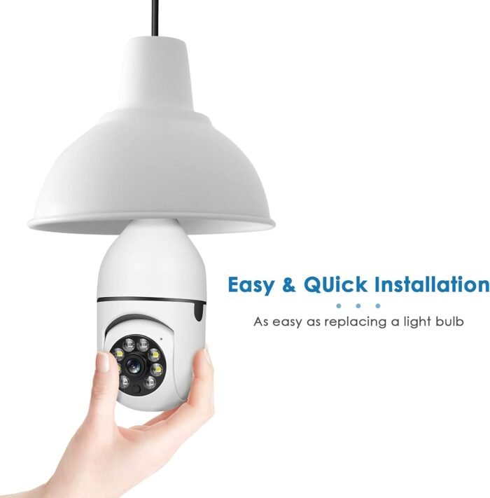 UPULTRA Light Bulb Camera Security Camera 2packs 1080P Wireless WiFi Outdoor Home IP Camera E27 360 Degree Panoramic,Motion Detection and Alarm,Two-Way Audio,Night Vision - Image 3