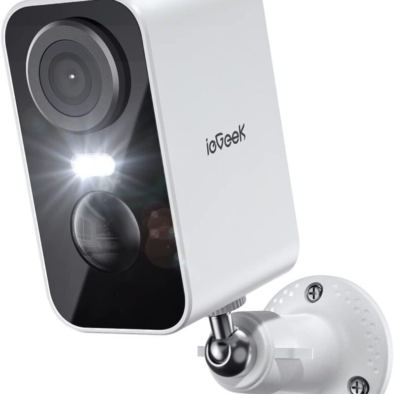 ieGeek Security Cameras Wireless Outdoor, 2K 3MP Battery Powered WiFi Security Camera with Spotlight & Siren Alarm, 2-Way Audio, Color Night Vision, AI Detection for Home Security, Works with Alexa