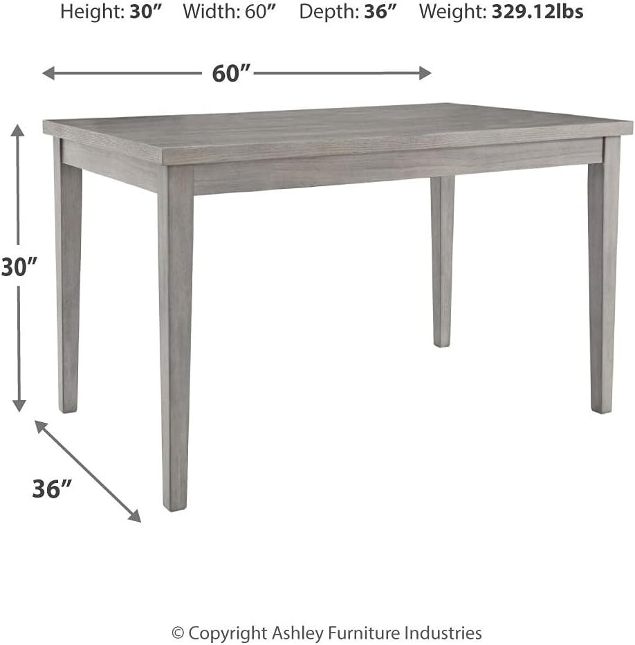 Signature Design by Ashley Parellen Modern Farmhouse Rectangular Dining Room Table, Gray - Image 3