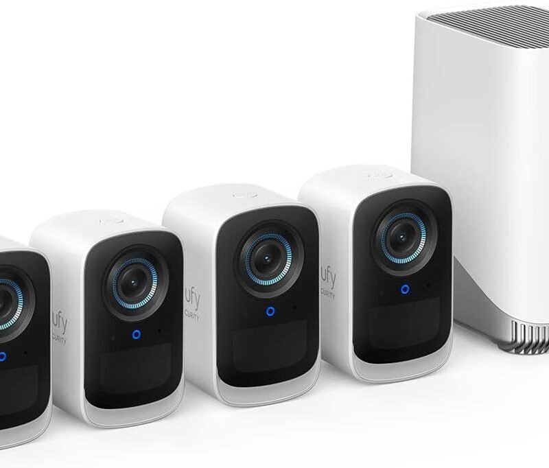 eufy security eufyCam S300(eufyCam 3C)4-Cam Kit, Security Camera Outdoor Wireless, 4K Camera, Expandable Local Storage, Face Recognition AI, Spotlight, Color Night Vision, 2.4GHz Wi-Fi, No Monthly Fee