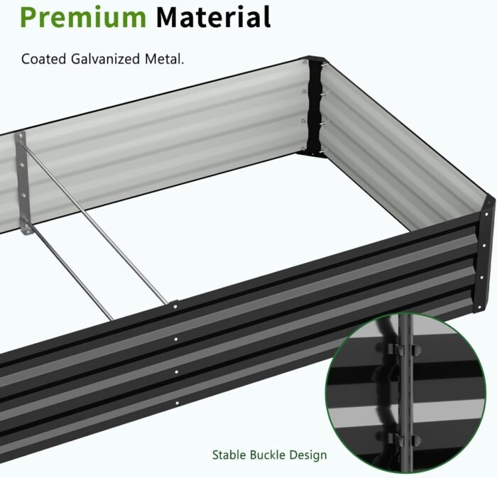 DoCred 3 in 1 Raised Garden Bed with 87in Tall Arch Trellis for Climbing Plants, Galvanized Planter Garden Box Outdoor for Gardening, Climbing Vegetables, Flower, Black - Image 5