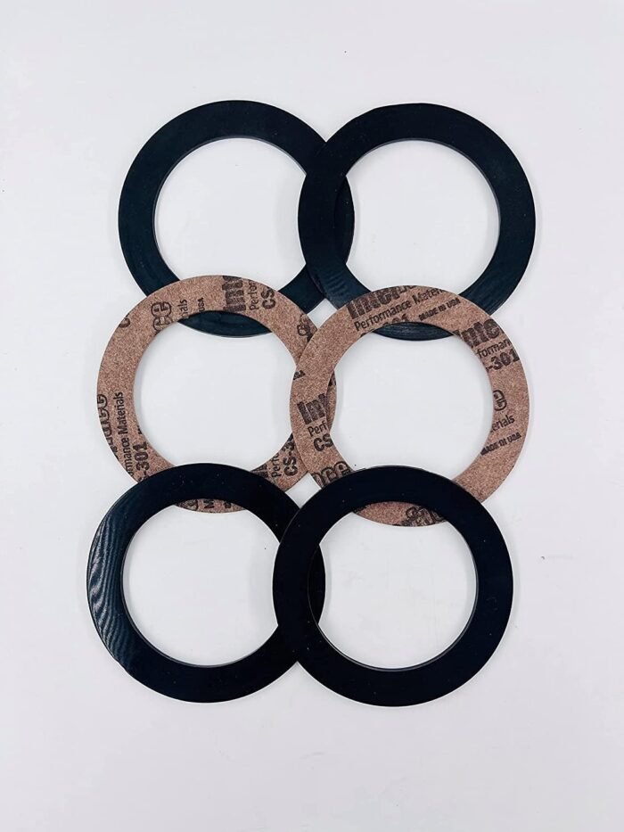 Buying Q Buying S Universal Return Gasket Set for In-ground & Above Ground Swimming Pools Black/Tan 3 Piece Set（2 Sets）