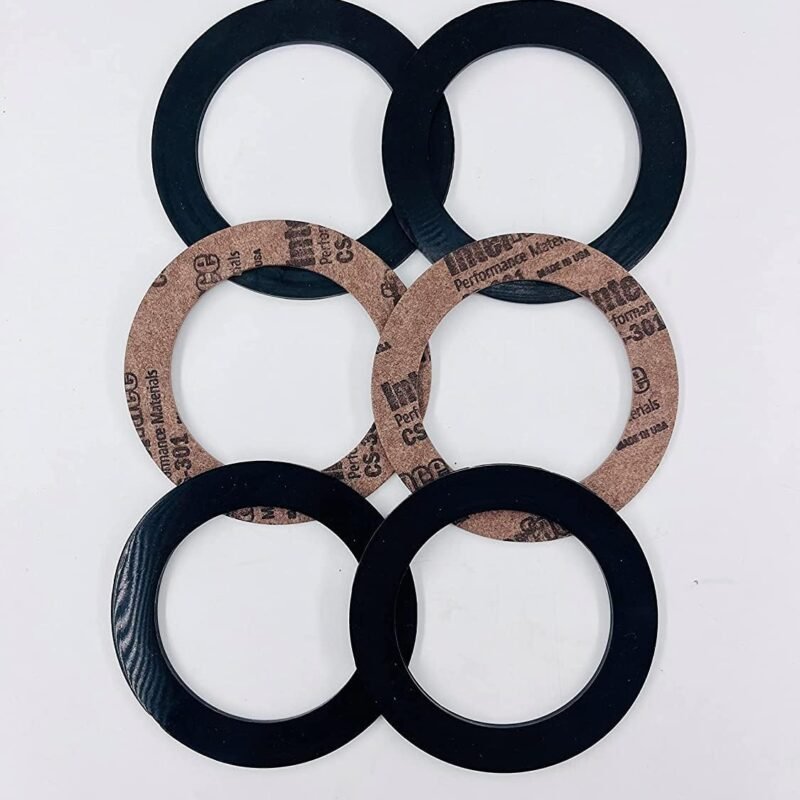 Buying Q Buying S Universal Return Gasket Set for In-ground & Above Ground Swimming Pools Black/Tan 3 Piece Set（2 Sets）