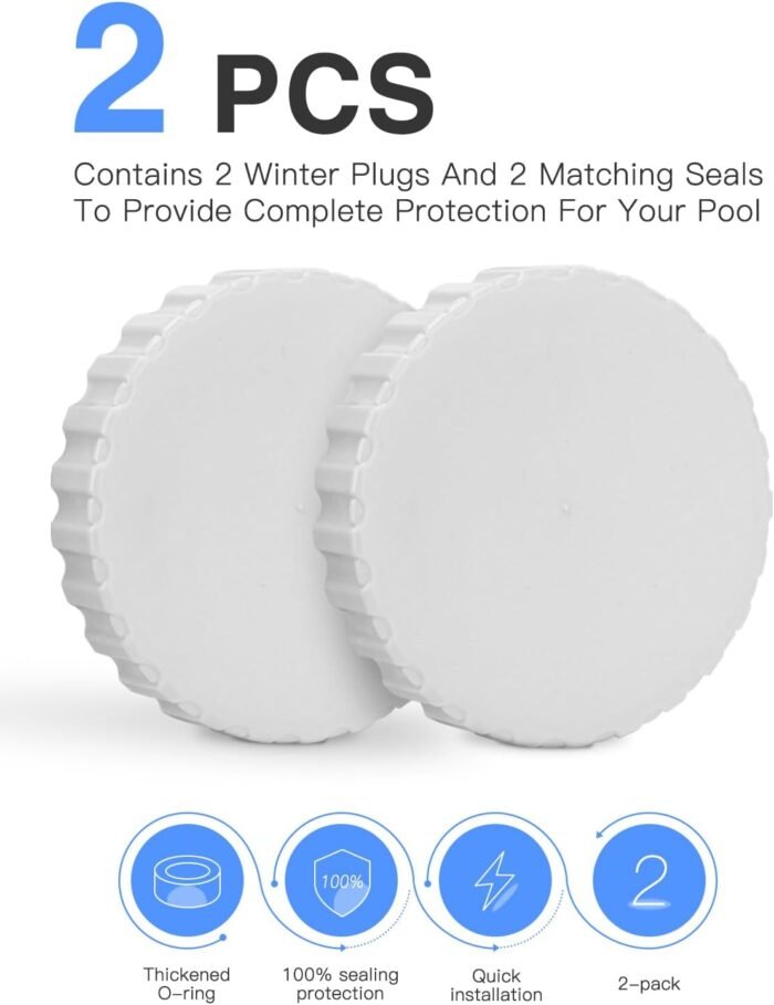 Winter Plug Set for Intex and Bestway Pool with Optimised O-Ring Seal Pool Plugs for Above Ground Pool - Thickened Sealing Gasket - 100% Freeze-Proof and Leak-Proof - Image 6