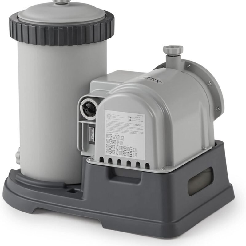 Intex C2500 Krystal Clear Cartridge Filter Pump for Above Ground Pools: 2500 GPH Pump Flow Rate – Improved Circulation and Filtration – Easy Installation – Improved Water Clarity – Easy-to-Clean