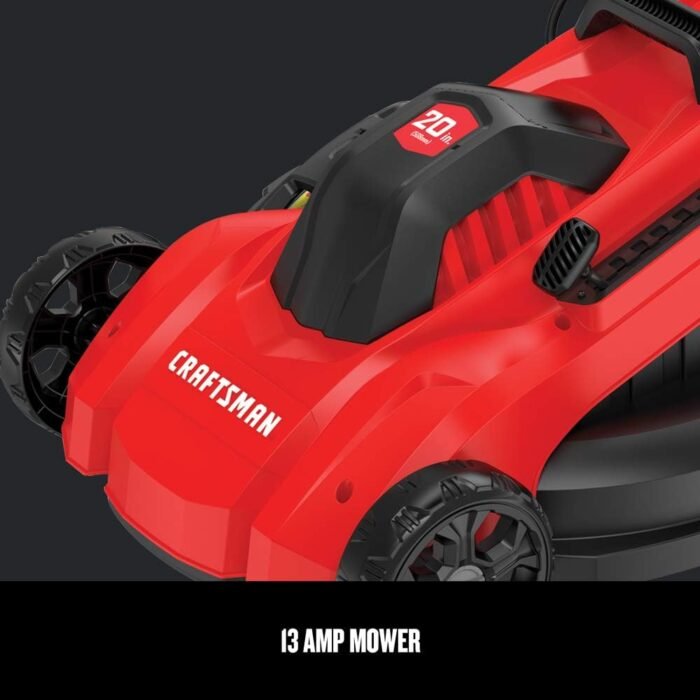 CRAFTSMAN Electric Lawn Mower, 20-Inch, Corded, 13-Ah (CMEMW213), Red - Image 3