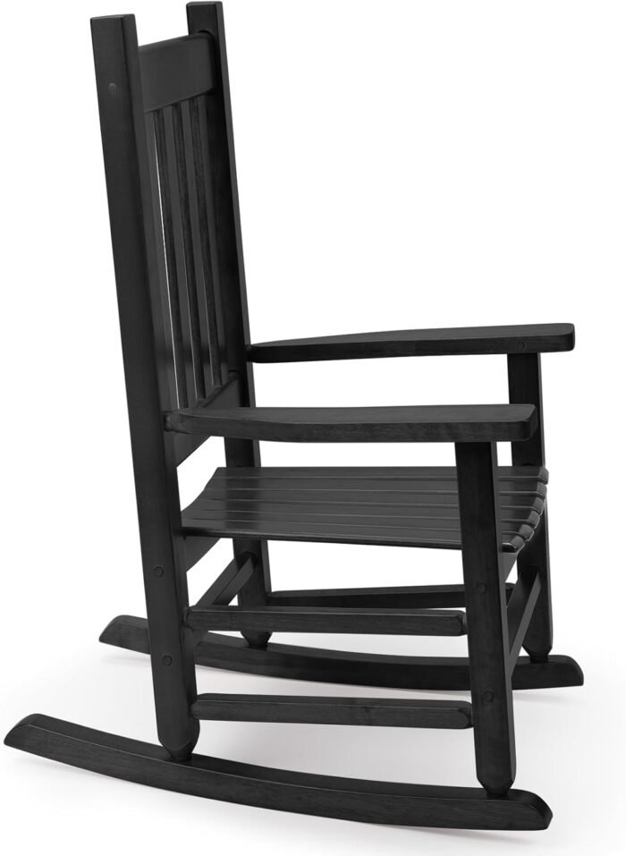 Child's Wood Porch Rocker - Perfect for Indoor or Outdoor All Weather Porch Rocker for Garden,Lawn,Balcony,Backyard and Patio Porch Rocker Use - Suitable for 6-10 Years Old (Blcak) - Image 5