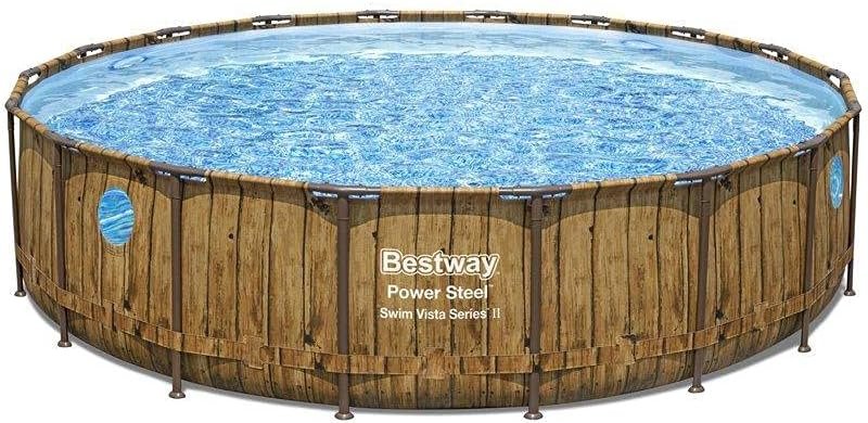 Bestway Power Steel Swim Vista 18' Round Above Ground Pool Set 56976E