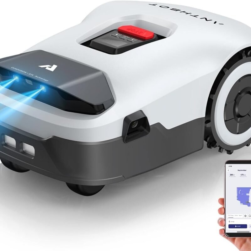 Robot Lawn Mower NO Wire - 3/4 Acre, Full Band RTK+4-Eye Vision Robotic Lawnmower, Automatic Mapping, 30 Multi-Zone Management, Accurate Obstacle Avoidance, Intelligent Anti-Theft, APP Control