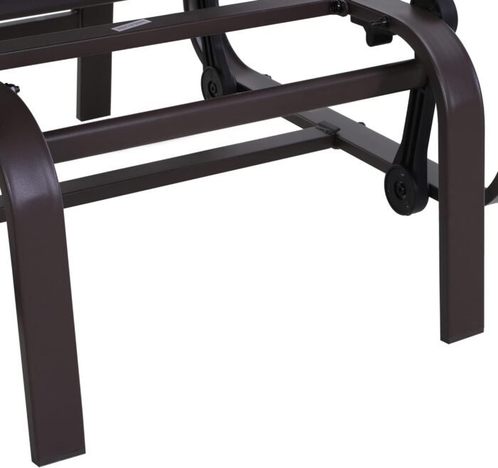 Outsunny Outdoor Glider Chair, Gliders for Outside Patio with Smooth Rocking Mechanism and Lightweight Construction for Backyard, Brown - Image 7