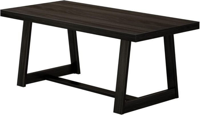 Plank+Beam 72 Inch Farmhouse Dining Table, Solid Wood Rustic Kitchen Table, Large Wooden Rectangular Dinner Table for Dining Room, Home Office, Living Room Furniture, Easy Assembly, Black Wirebrush - Image 4