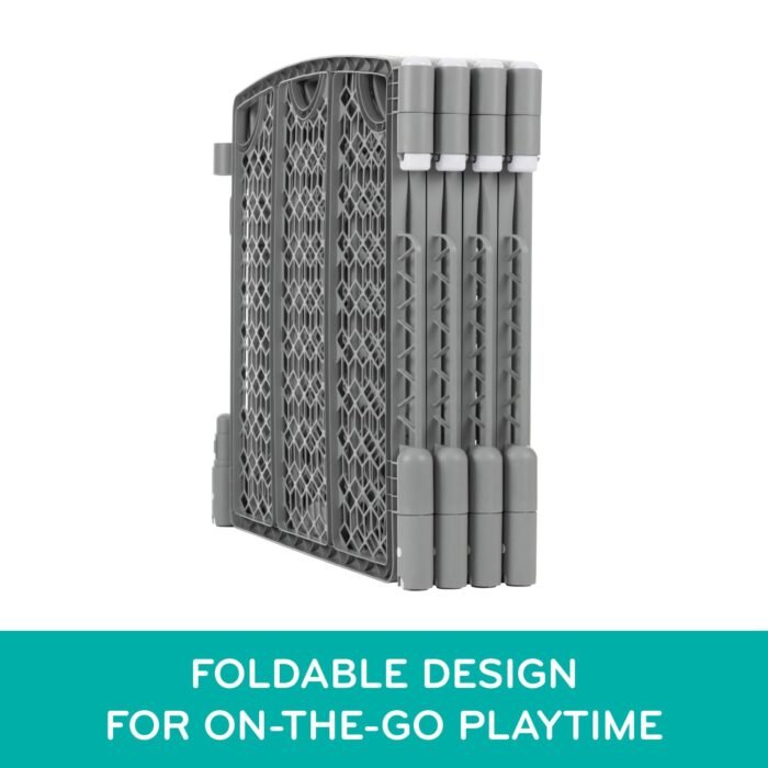 Evenflo Versatile Play Space Adjustable Play Area, Plastic, 8-Panel (Cool Gray) - Image 5