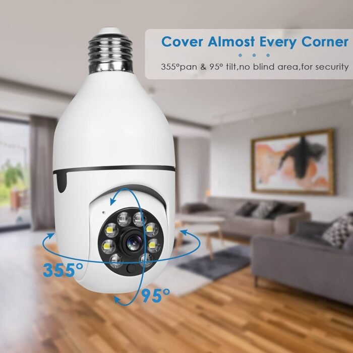 UPULTRA Light Bulb Camera Security Camera 2packs 1080P Wireless WiFi Outdoor Home IP Camera E27 360 Degree Panoramic,Motion Detection and Alarm,Two-Way Audio,Night Vision - Image 5