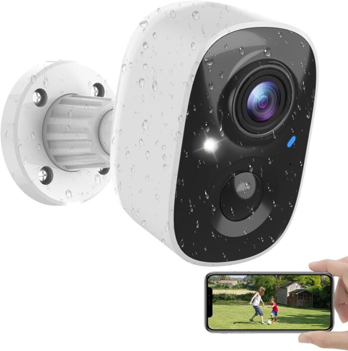 Security Cameras Wireless Outdoor, Battery Powered Cameras for Home Security Indoor/Outdoor with AI Motion Detection, 2K Color Night Vision, 2-Way Talk, IP66 Weatherproof, SD/Cloud Storage