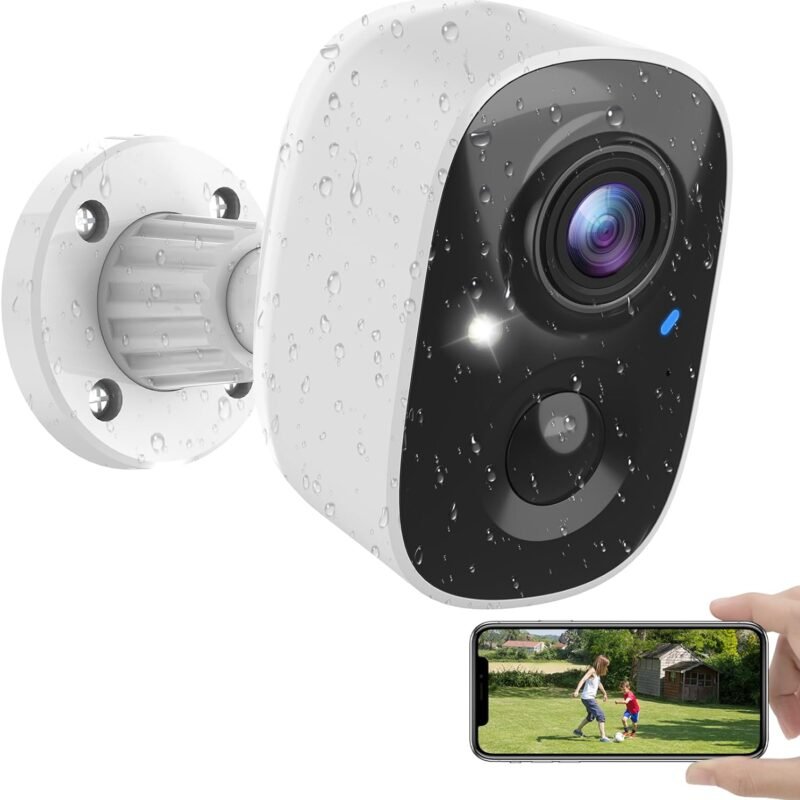 Security Cameras Wireless Outdoor, Battery Powered Cameras for Home Security Indoor/Outdoor with AI Motion Detection, 2K Color Night Vision, 2-Way Talk, IP66 Weatherproof, SD/Cloud Storage
