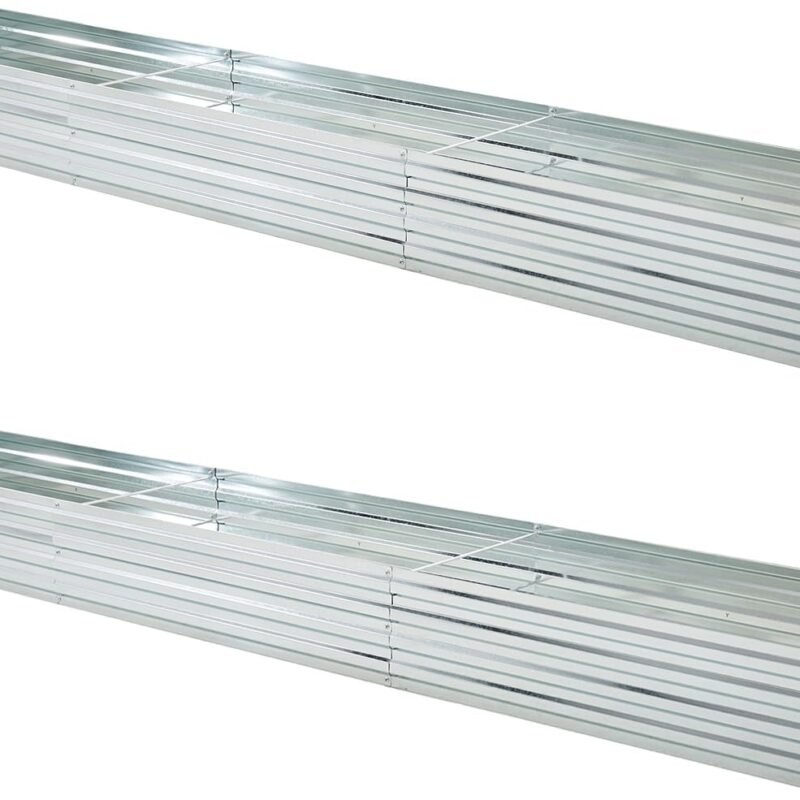 10x2x1ft(2 Pack) Galvanized Raised Garden Bed,Outdoor Planter Box Metal Patio Kit Planting Bed for Vegetables Flowers and Succulents,Silver