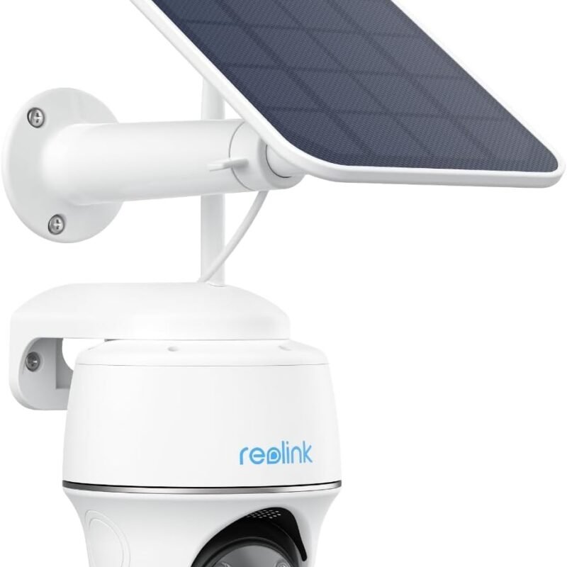 REOLINK Security Camera Wireless Outdoor, Pan Tilt Solar Powered, 5MP 2K+ Color Night Vision, 2.4/5GHz WiFi, Works with Smart Home for Surveillance, Home Hub Compatible, Argus PT + Solar Panel