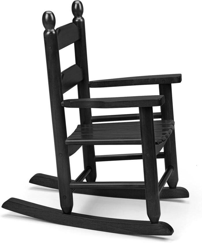 Child's Wood Porch Rocker - Perfect for Indoor or Outdoor All Weather Porch Rocker for Garden,Lawn,Balcony,Backyard and Patio Porch Rocker Use - Suitable for 3-7 Years Old(Black) - Image 5