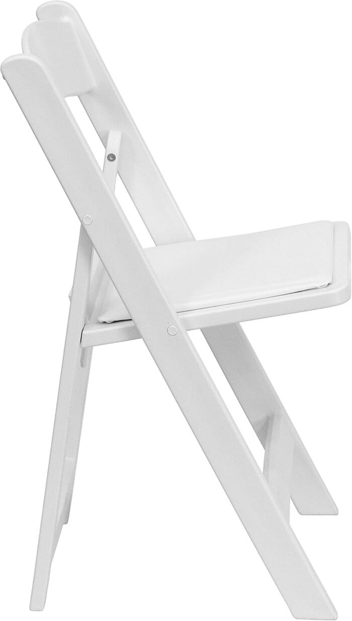 Flash Furniture Hercules Series Folding Chair - White Resin - Set of 4 800LB Weight Capacity Comfortable Event Chair - Light Weight Folding Chair - Image 7