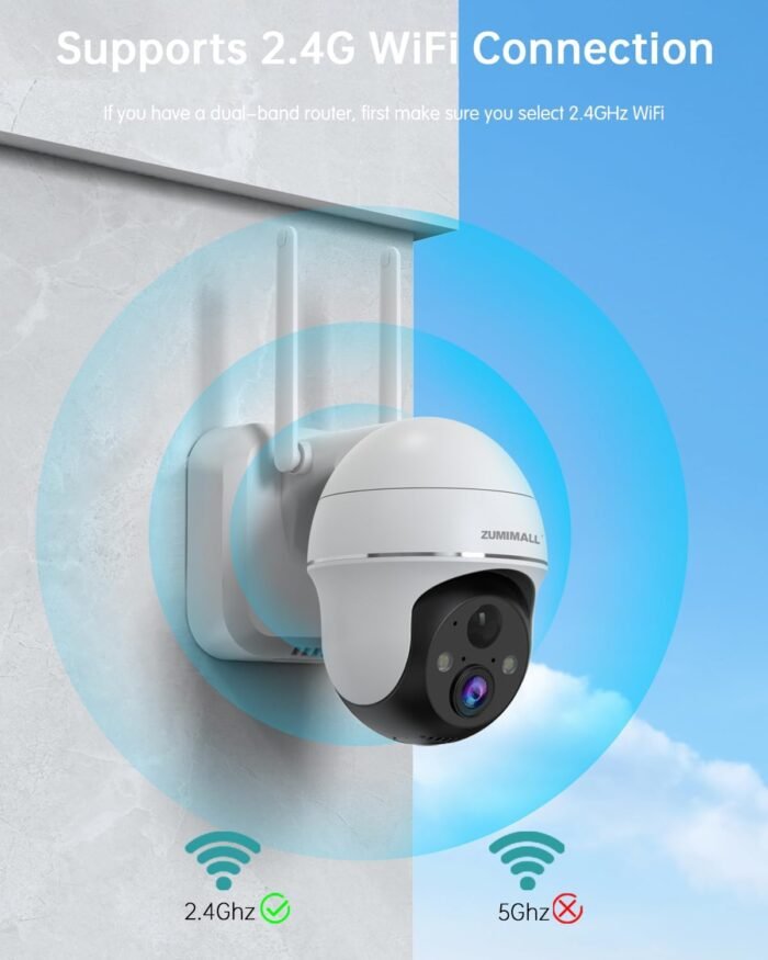 ZUMIMALL Security Cameras Wireless Outdoor WiFi with 360° PTZ, 2K Battery Cameras for Home Security Outdoor, Spotlight & Siren, 3MP Color Night Vision/2-Way Talk/IP66/Cloud/Alexa/PIR/AI - Image 5