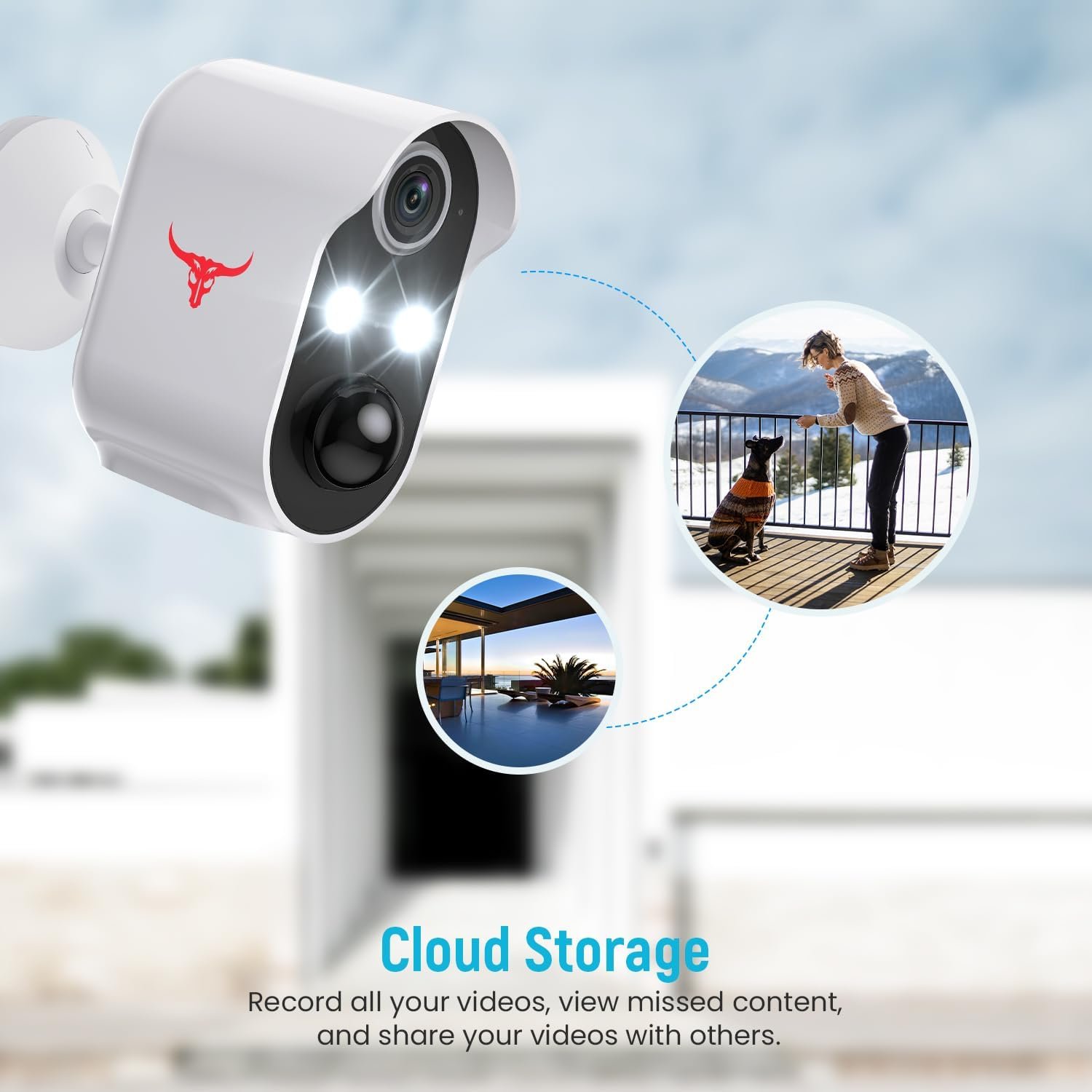 Outdoor Security Camera, Battery Powered Wireless Camera, Cloud Storage Sold Seperately, Color Night Vision, 2-Way Audio, Smart AI Motion Detection, 2.4G WiFi (2 Lights) - Image 4