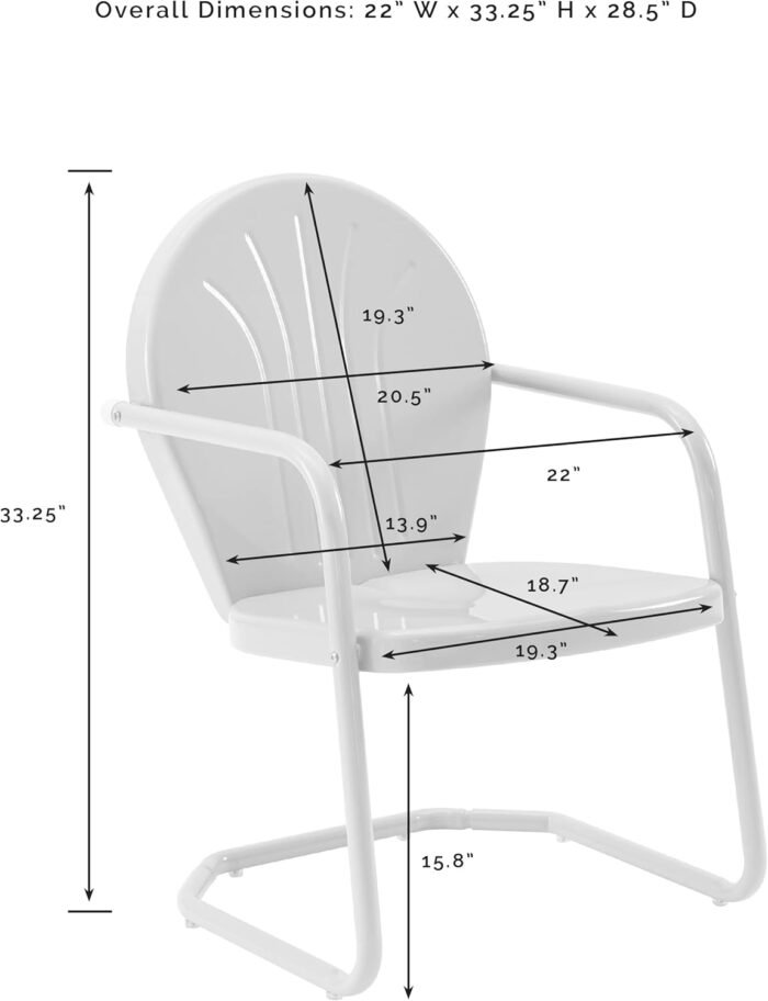 Crosley Furniture Griffith Outdoor Chair, Retro Metal Patio Chairs for Dining, Porch, Deck, Balcony, Key Lime - Image 2