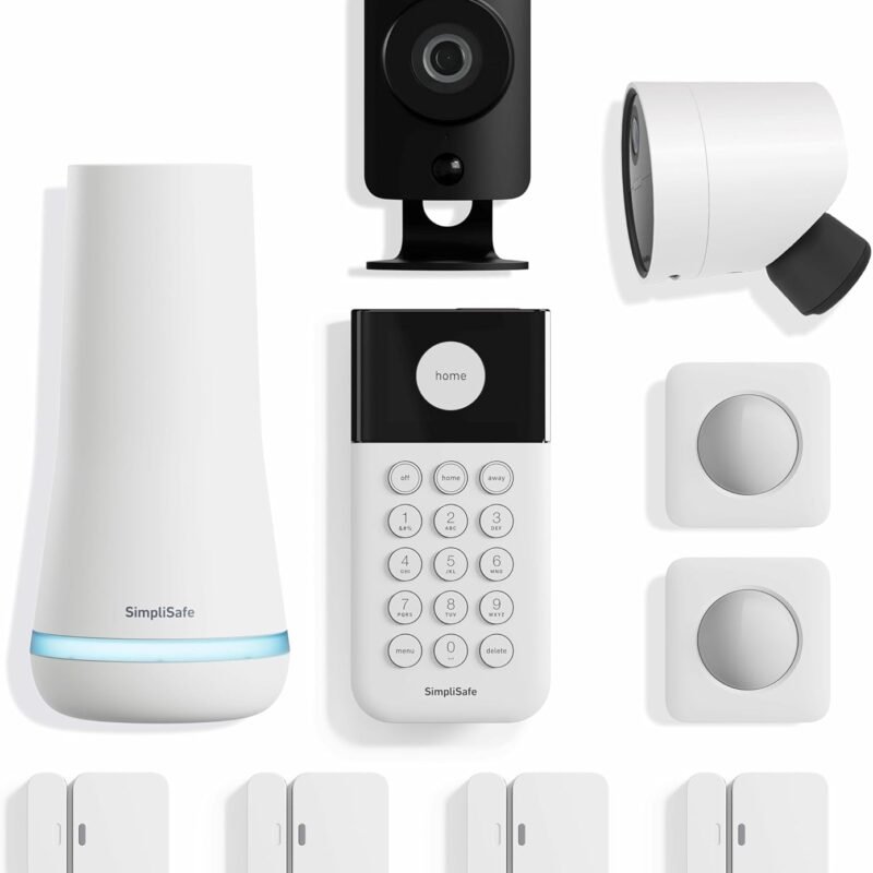 SimpliSafe 10 Piece Wireless Home Security System with Outdoor Camera - Optional 24/7 Professional Monitoring - No Contract - Compatible with Alexa and Google Assistant
