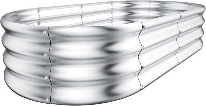 HOOPLE Galvanized Raised Garden Bed, 4x2x1ft Raised Garden Boxes Outdoor Planter, Premium Quality, Oval Large Metal Raised Garden Beds for All Plants (1PACK, 4 * 2 * 1FT) - Image 7