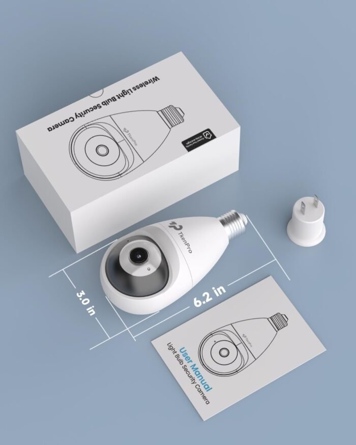 3K Light Bulb Security Cameras Wireless Outdoor, IP65 Waterproof Cameras for Home Security with 2.4G&5G Connection, Full-Color Night Vision and 360° Motion Detection, 5MP Security Camera Outdoor - Image 8