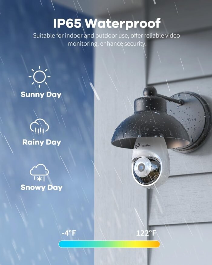 3K Light Bulb Security Cameras Wireless Outdoor, IP65 Waterproof Cameras for Home Security with 2.4G&5G Connection, Full-Color Night Vision and 360° Motion Detection, 5MP Security Camera Outdoor - Image 3