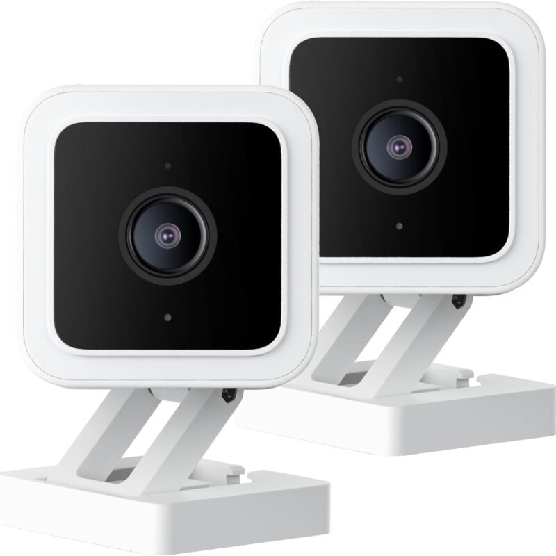 Wyze Cam v3 with Color Night Vision, Wired 1080p HD Indoor/Outdoor Security Camera, 2-Way Audio, Works with Alexa, Google Assistant, and IFTTT, 2-Pack