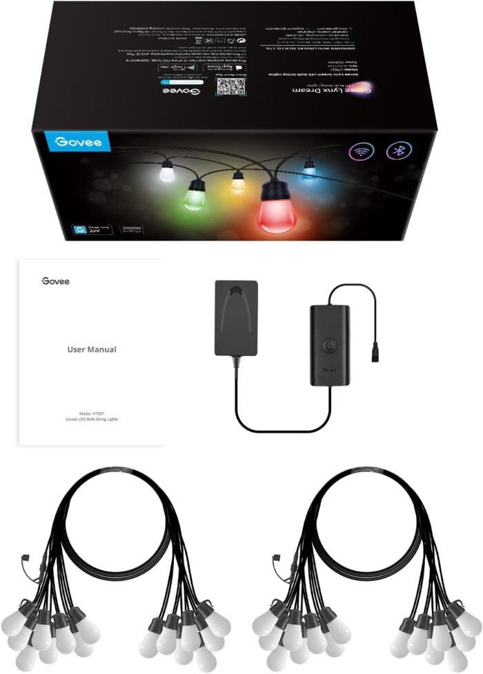 Govee Smart Outdoor String Lights H7021, RGBIC Warm White 96ft (2 Ropes of 48ft) LED Bulbs for Valentine's Day Gifts, WiFi Patio Lights Work with Alexa, Google, APP Control, IP65 Waterproof - Image 8