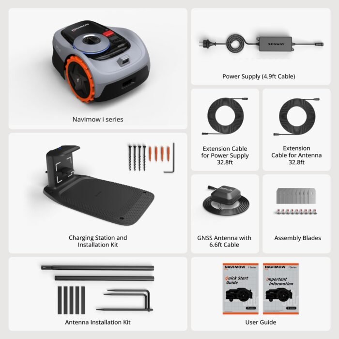 Segway Navimow i105N Robot Lawn Mower Perimeter Wire Free 1/8 Acre RTK+Vision Robotic Lawnmower, AI-Assisted Mapping, Virtual Boundary, APP Control, 58dB(A) Quiet, Multi-Zone Management - Image 6