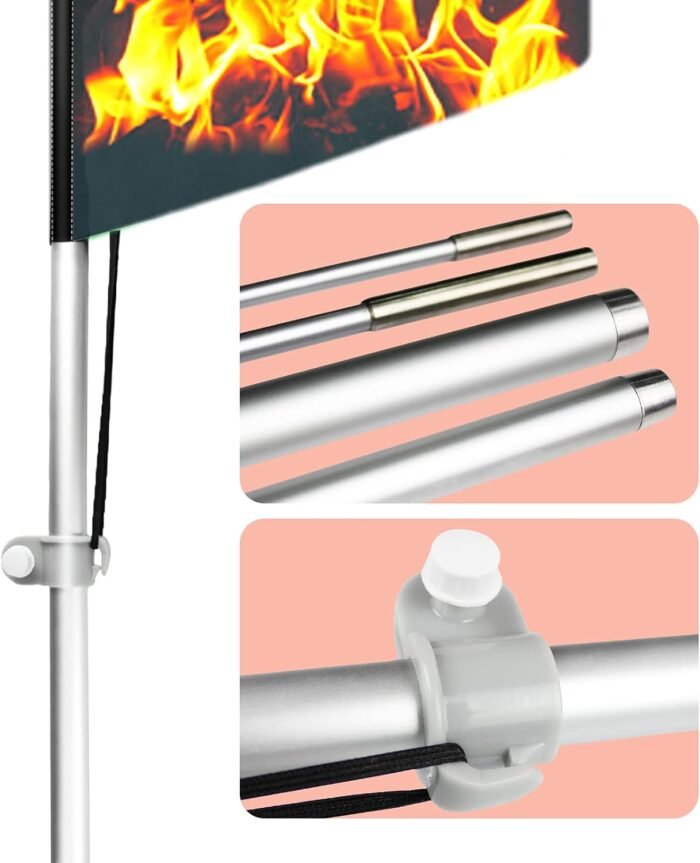Barbecue Swooper Flag, 11FT BBQ flags for Businesses with Aluminum Alloy Poles, Stainless Steel Ground Stake, Portable Bag, Barbecue Signs for Outdoor - Image 4