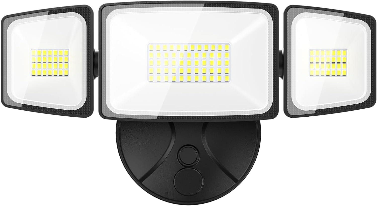 Onforu 60W Flood Lights Outdoor, 6000LM Brightness Security Lights Switch Controlled, 3 Adjustable Heads, IP65 Waterproof, 6500K Wall Mount Exterior LED Flood Light