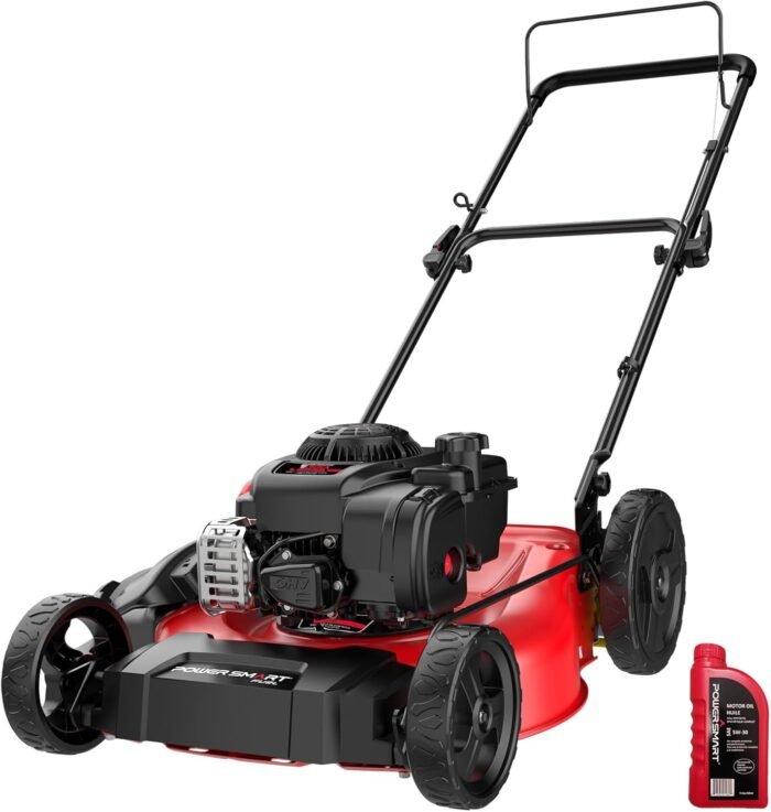 PowerSmart Push Lawn Mower, 21" Mower with B&S 125cc Engine, 2-in-1 Mulching and Side Discharge, Corded Push Lawn Mowers for Garden Yard