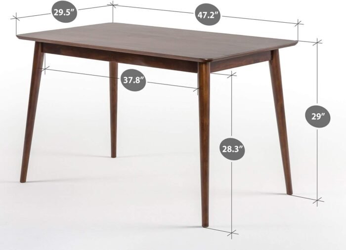ZINUS Jen 47 Inch Dining Table, Solid Wood Kitchen Table, Easy Assembly, Espresso - Image 3