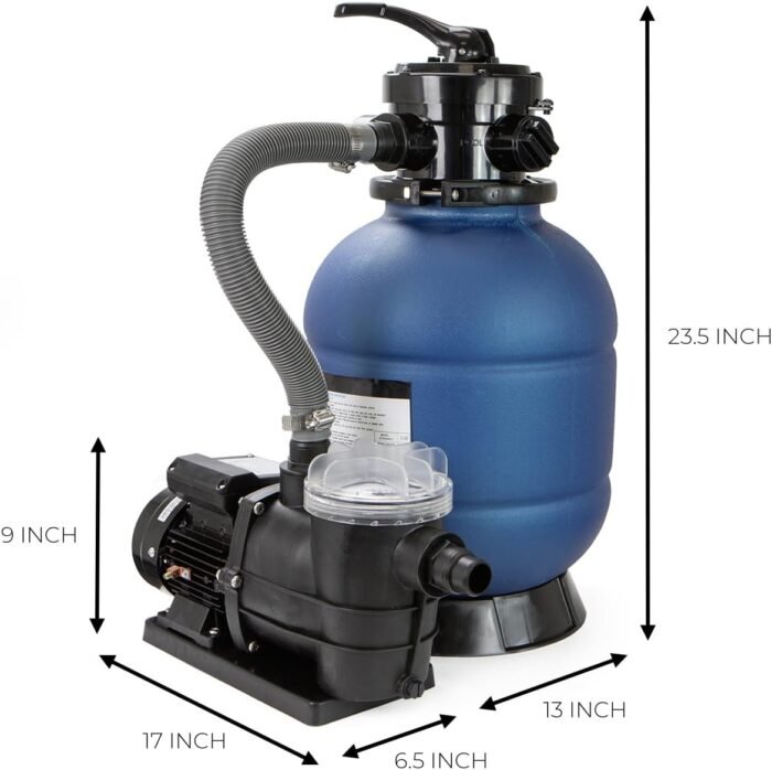 XtremepowerUS 13" Sand Filter 3/4HP Pool Pump 2400GPH High-Flow Above Ground Pool Set with Stand - Image 7