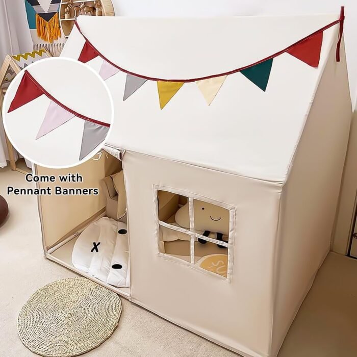 Kids Tent Indoor & Outdoor Toddler Tent Kids Play Tent Large Kids Playhouse Tent Toys with Pennant Banners Razee - Image 5