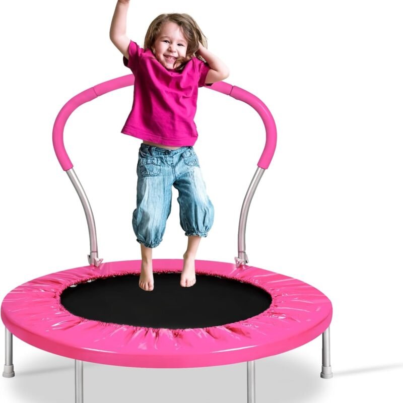 Mini Trampoline for Kids, Indoor Toddler Trampoline with Handle, Child Small Rebounder Trampoline for Indoor and Outdoor Use