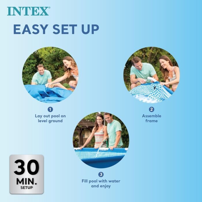 Intex Above-Ground Swimming Pool, Rectangular Frame 8.5ft x 26in, Ages 6 and Up - Image 6