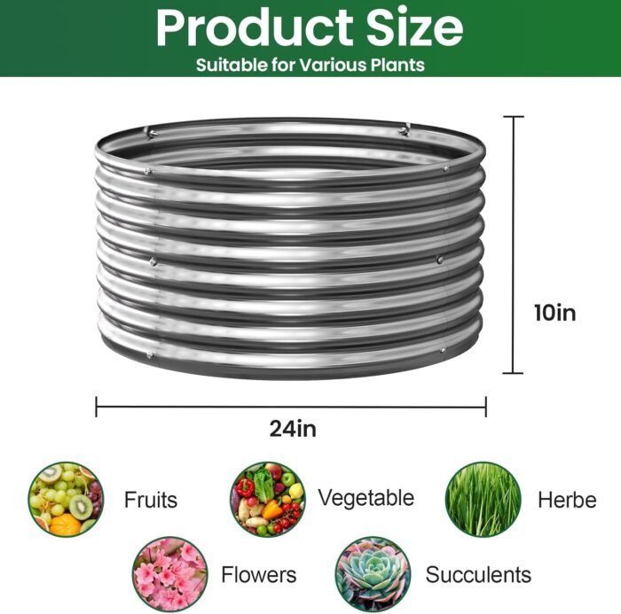 3 Pack 2x2ft Galvanized Raised Garden Bed Outdoor, Metal Garden Bed for Vegetables, Above Ground Garden Box for Flower, Steel Raised Beds for Gardening - 2FTx2FTx10inch - Image 2